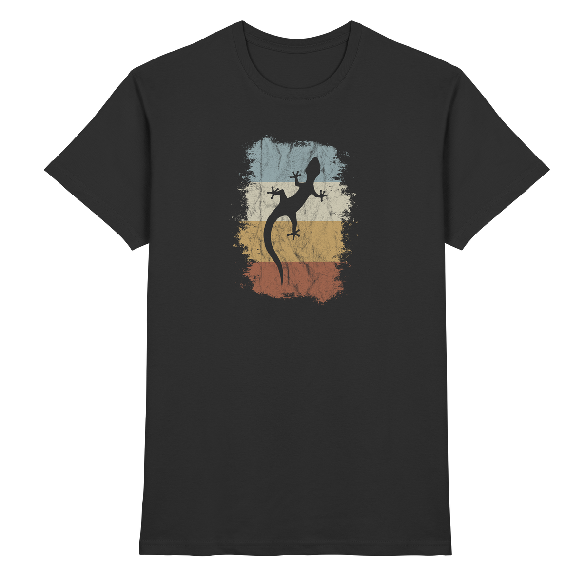 Retro Gecko Salamander Silhouette - Premium Shirt