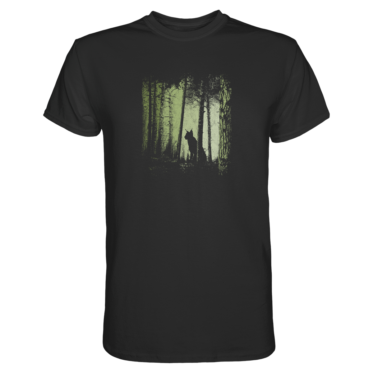 Luchs Wildkatze im Zwielicht Wald - Premium Shirt