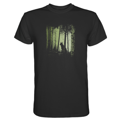 Luchs Wildkatze im Zwielicht Wald - Premium Shirt