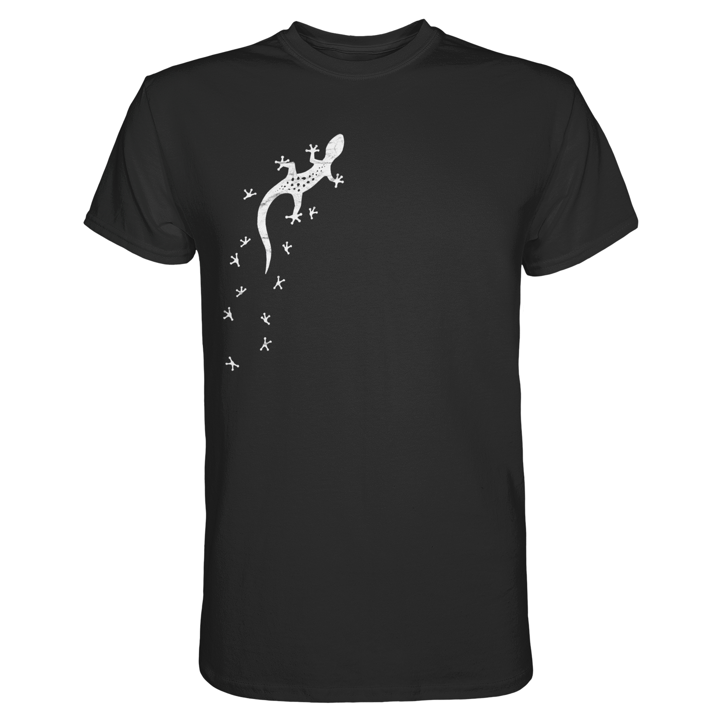 Gecko Eidechse Silhouette hell - Premium Shirt