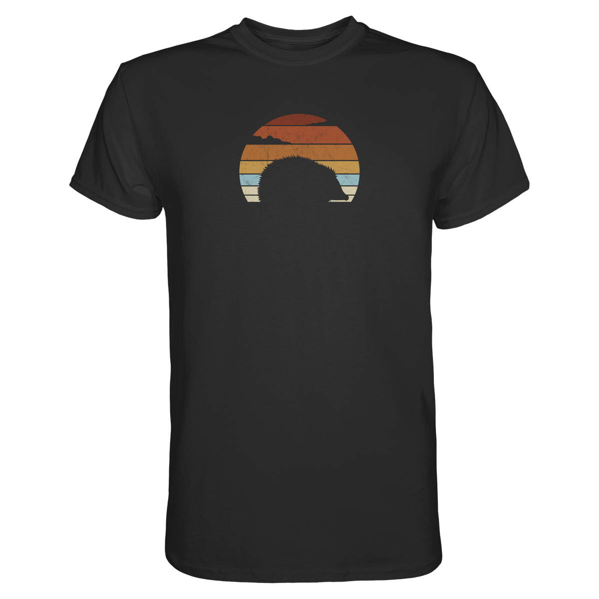 Retro Igel Silhouette im Sonnenuntergang - Premium Shirt