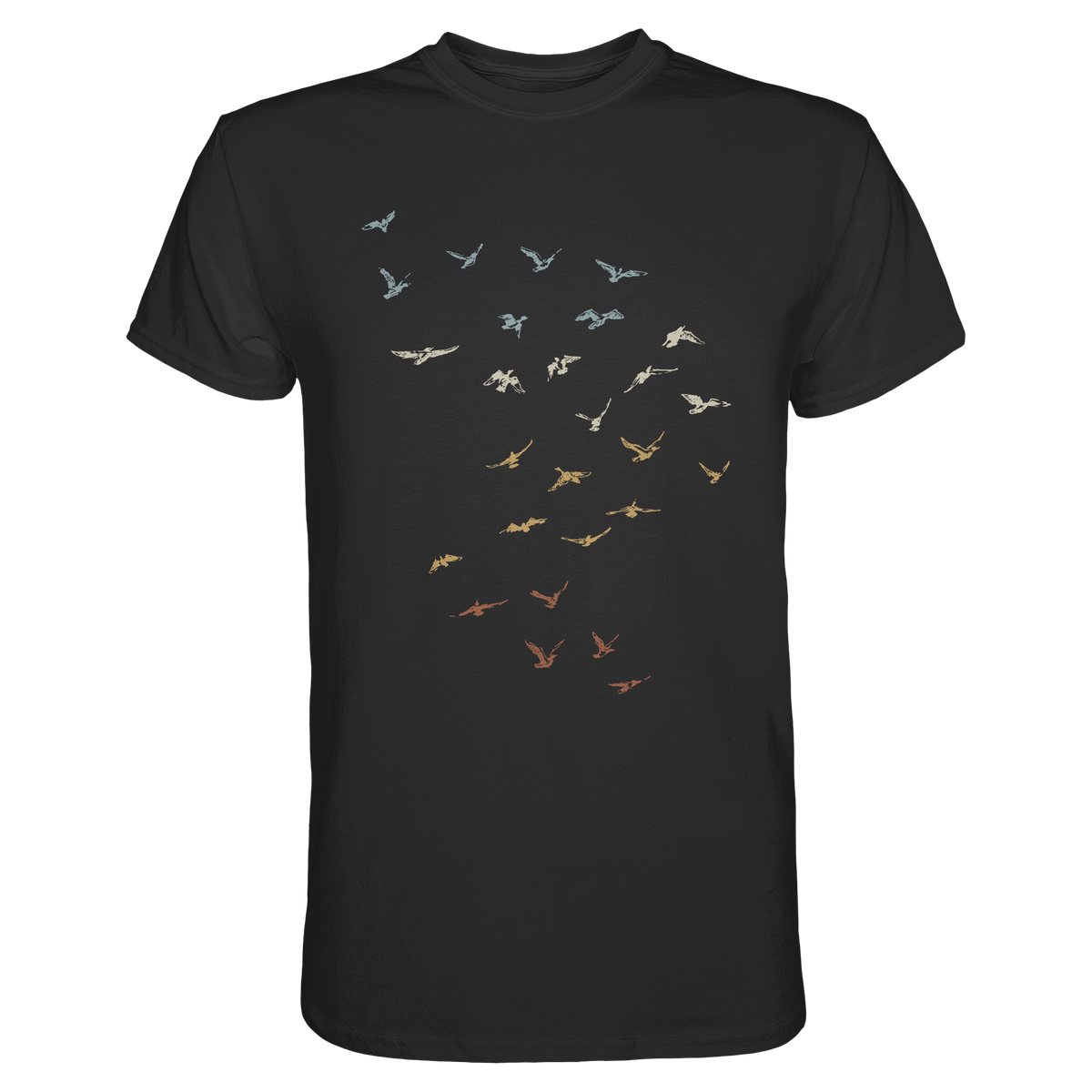 Retro Vogel Schwarm - Premium Shirt