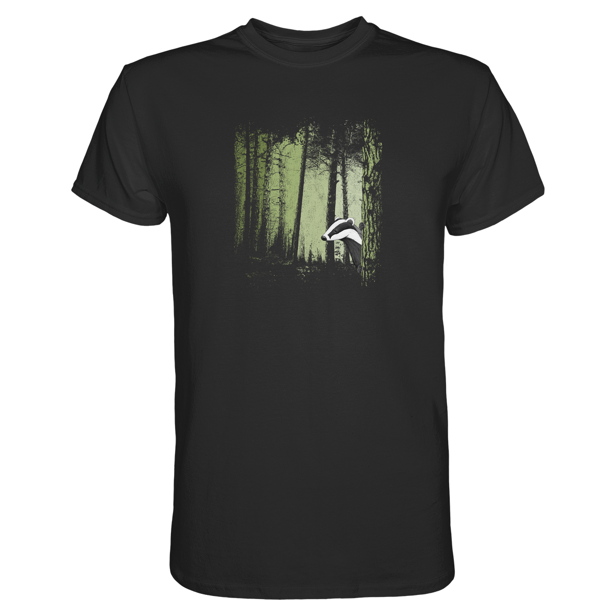 frecher Dachs im Zwielicht Wald - Premium Shirt