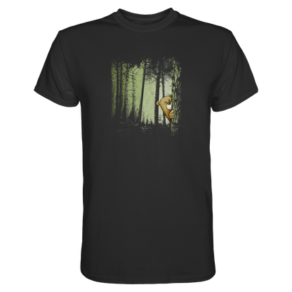 Comic Bär versteckt im Zwielicht Wald - Premium Shirt