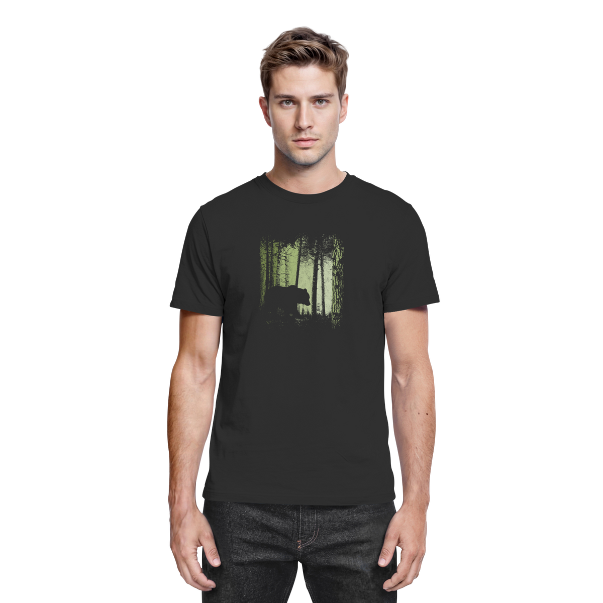 Braunbär im Zwielicht Wald - Premium Shirt
