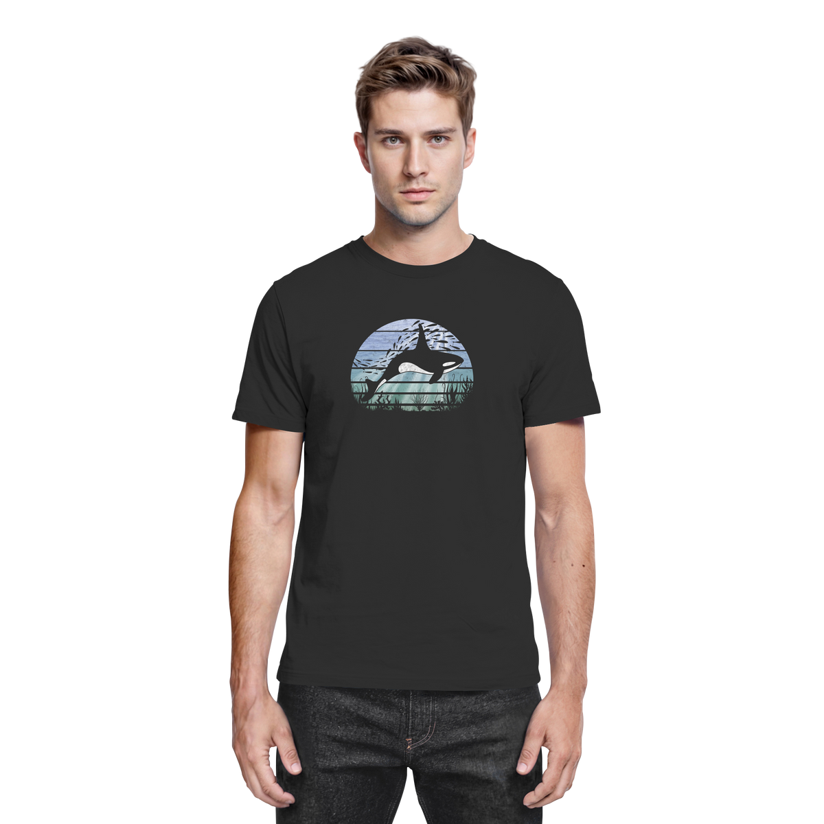 Retro Tiefsee Schwertwal Orca - Premium Shirt