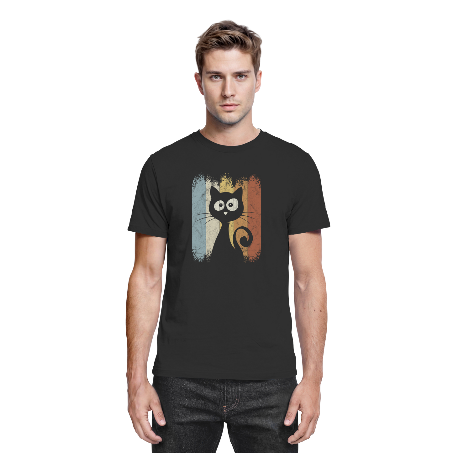 Retro Katze Silhouette - Premium Shirt