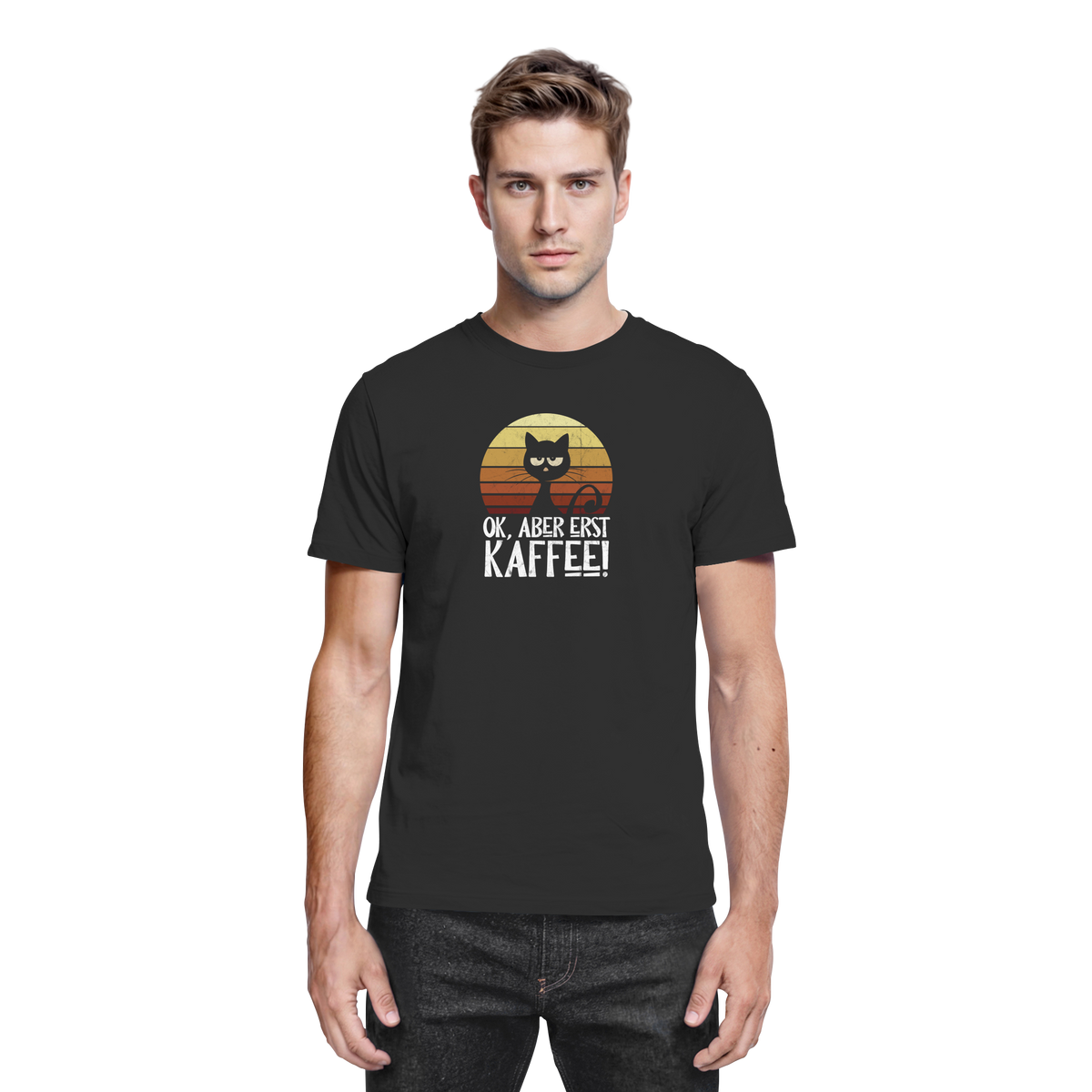 Ok, aber erst Kaffee | launische Katze - Premium Shirt