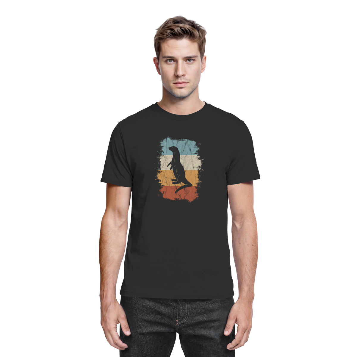 Retro Otter Fischotter Silhouette - Premium Shirt
