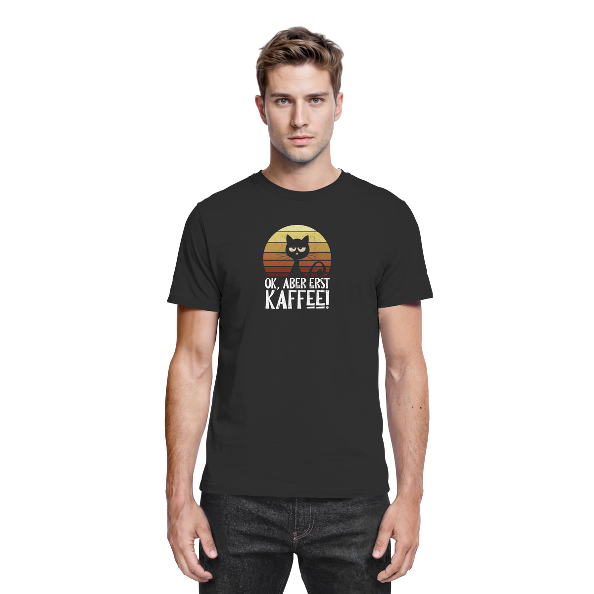 Ok, aber erst Kaffee | launische Katze - Premium Shirt
