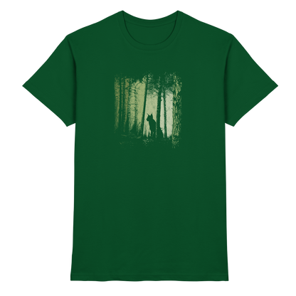 Luchs Wildkatze im Zwielicht Wald - Premium Shirt