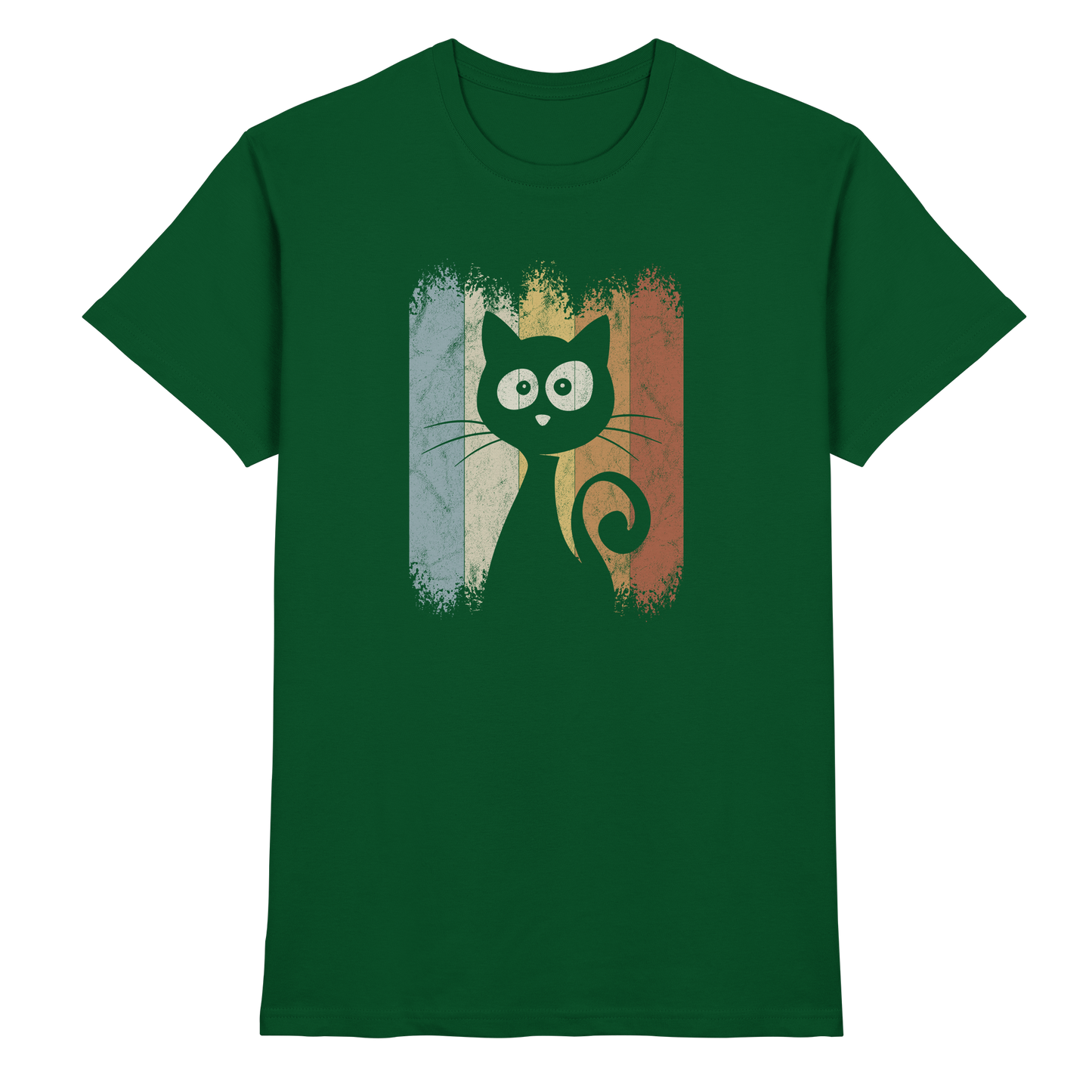 Retro Katze Silhouette - Premium Shirt
