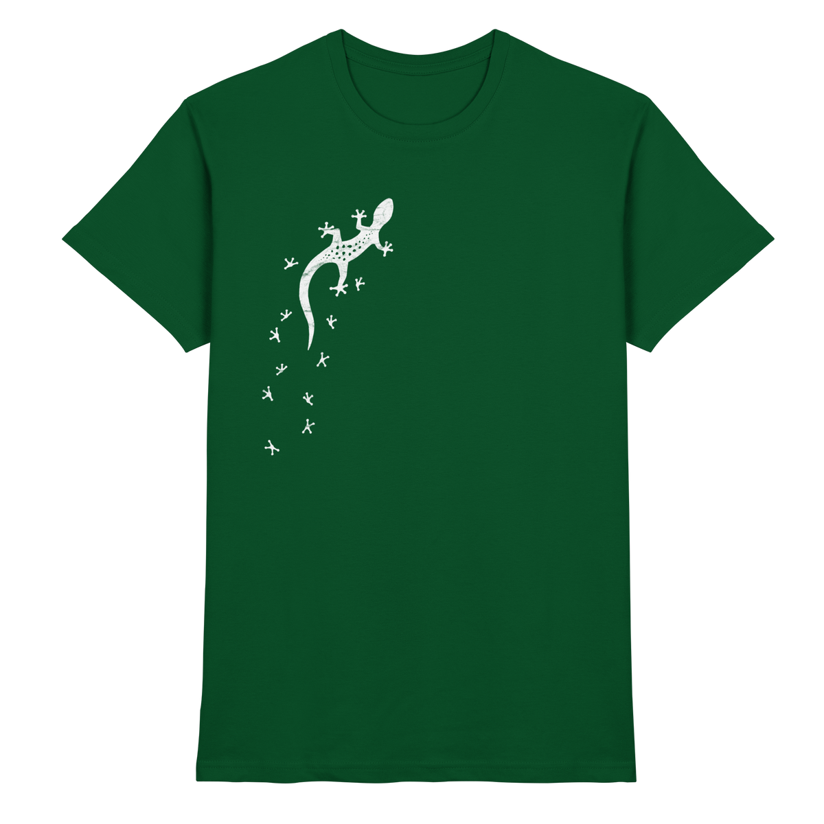 Gecko Eidechse Silhouette hell - Premium Shirt