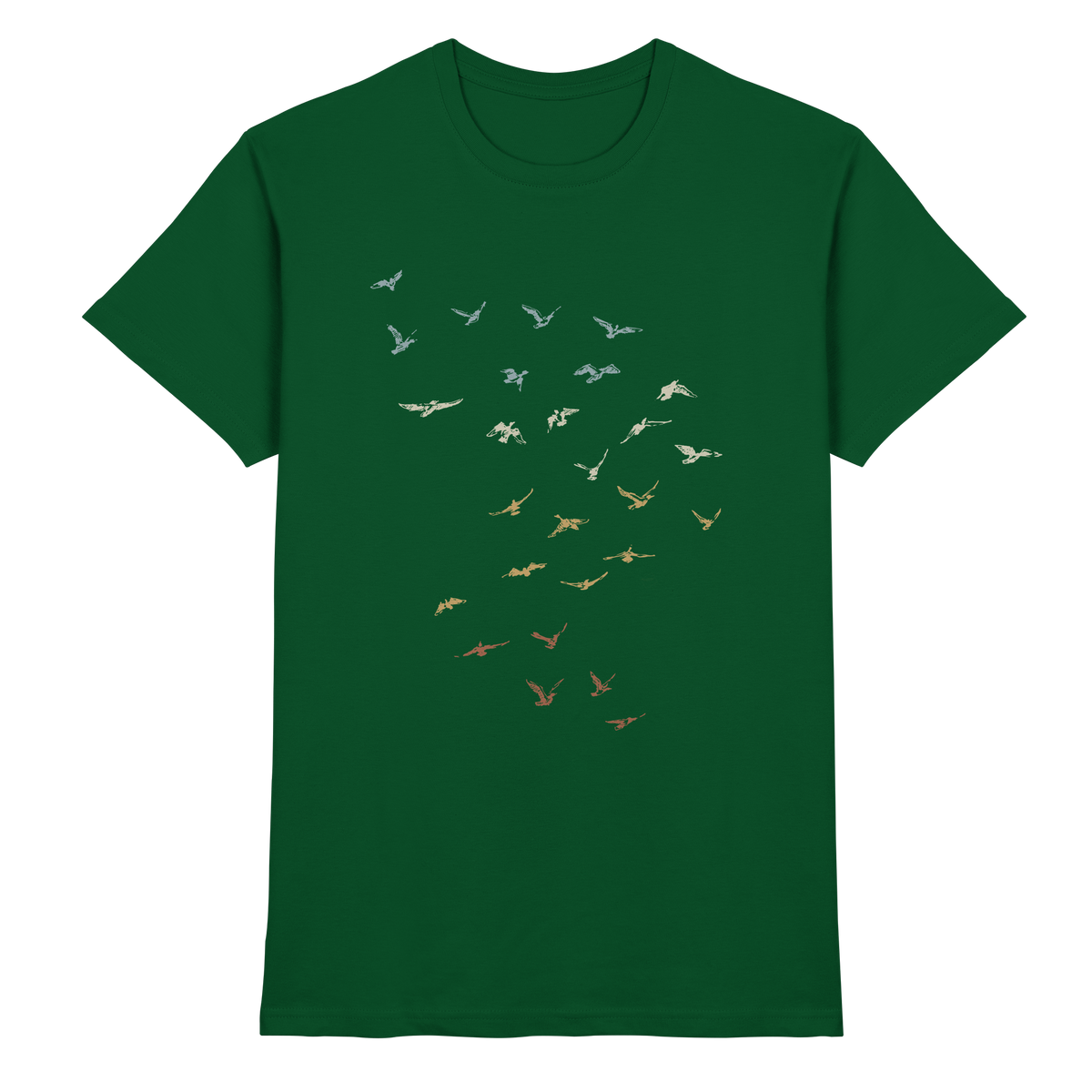 Retro Vogel Schwarm - Premium Shirt