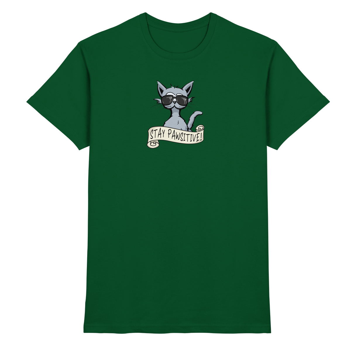 Stay Pawsitive Bleib lässig Hipster Katze - Premium Shirt