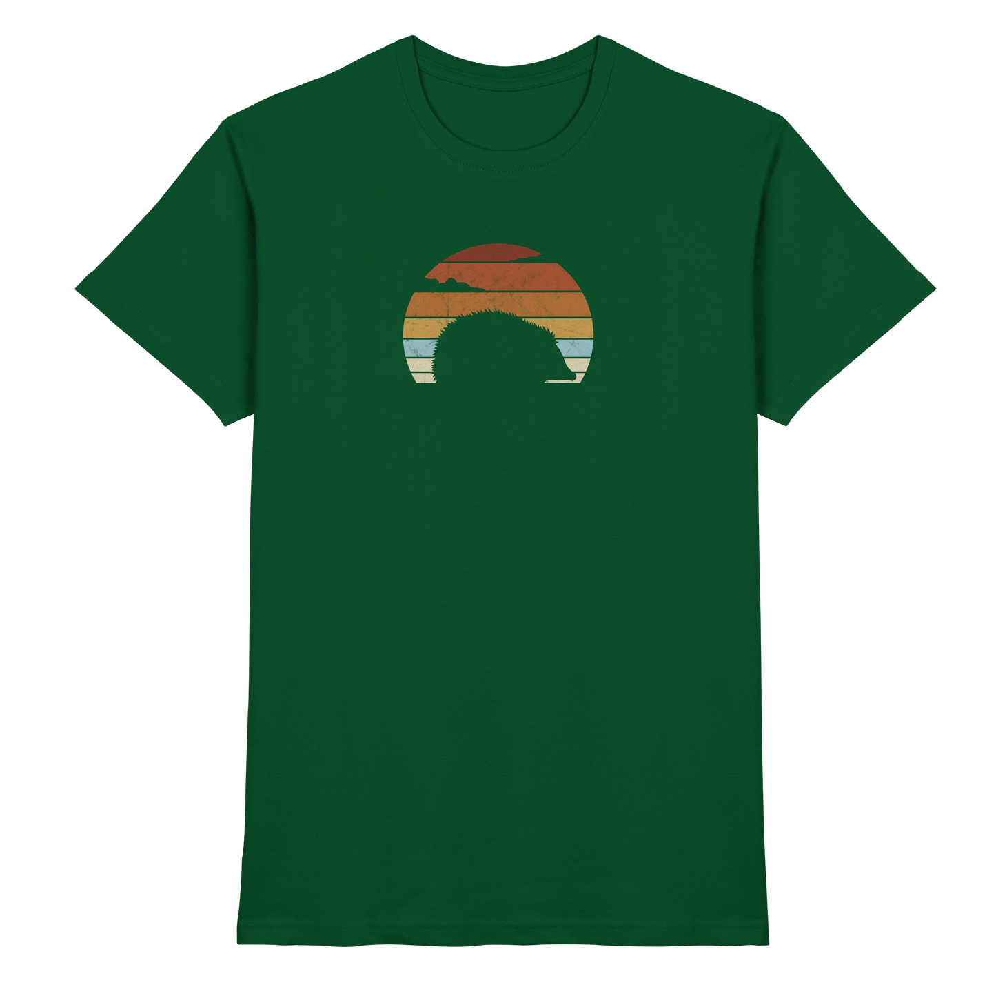 Retro Igel Silhouette im Sonnenuntergang - Premium Shirt