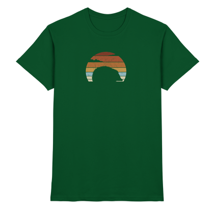 Retro Igel Silhouette im Sonnenuntergang - Premium Shirt