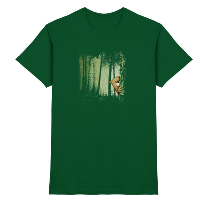 Comic Bär versteckt im Zwielicht Wald - Premium Shirt
