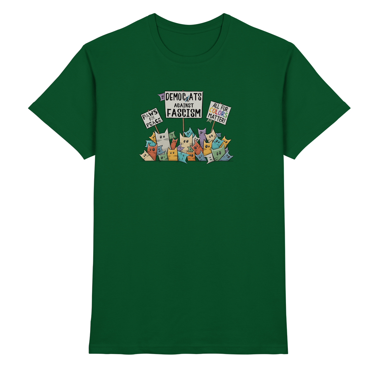 Demo-Katzen gegen Faschismus und für Vielfalt - Premium Shirt