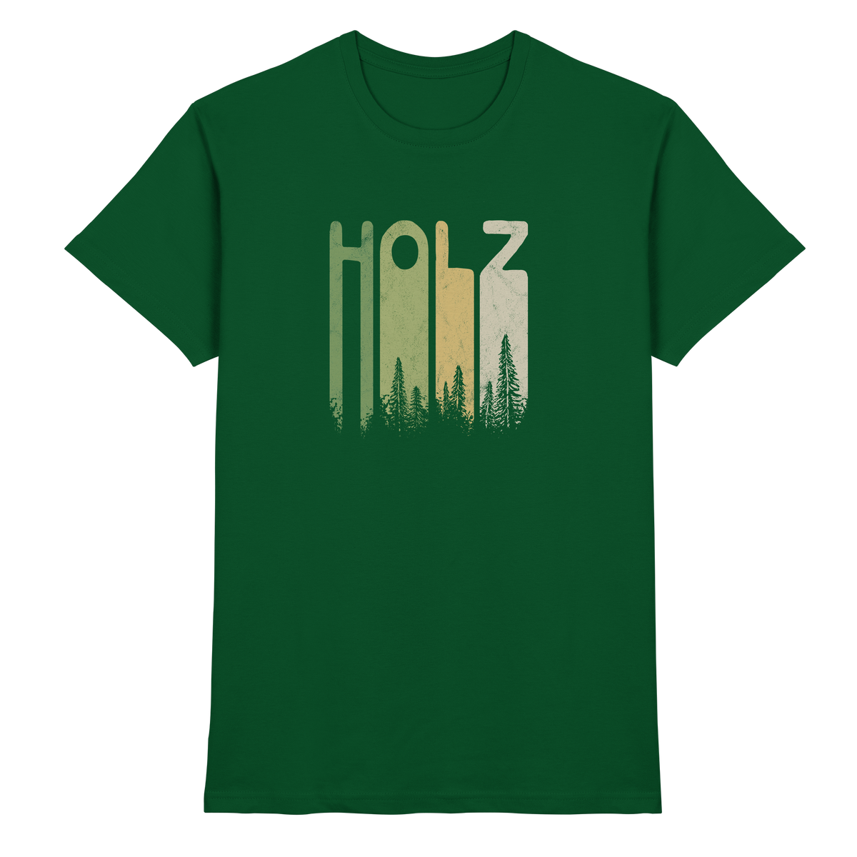 Holz Retro Wald Schriftzug - Premium Shirt