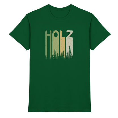 Holz Retro Wald Schriftzug - Premium Shirt