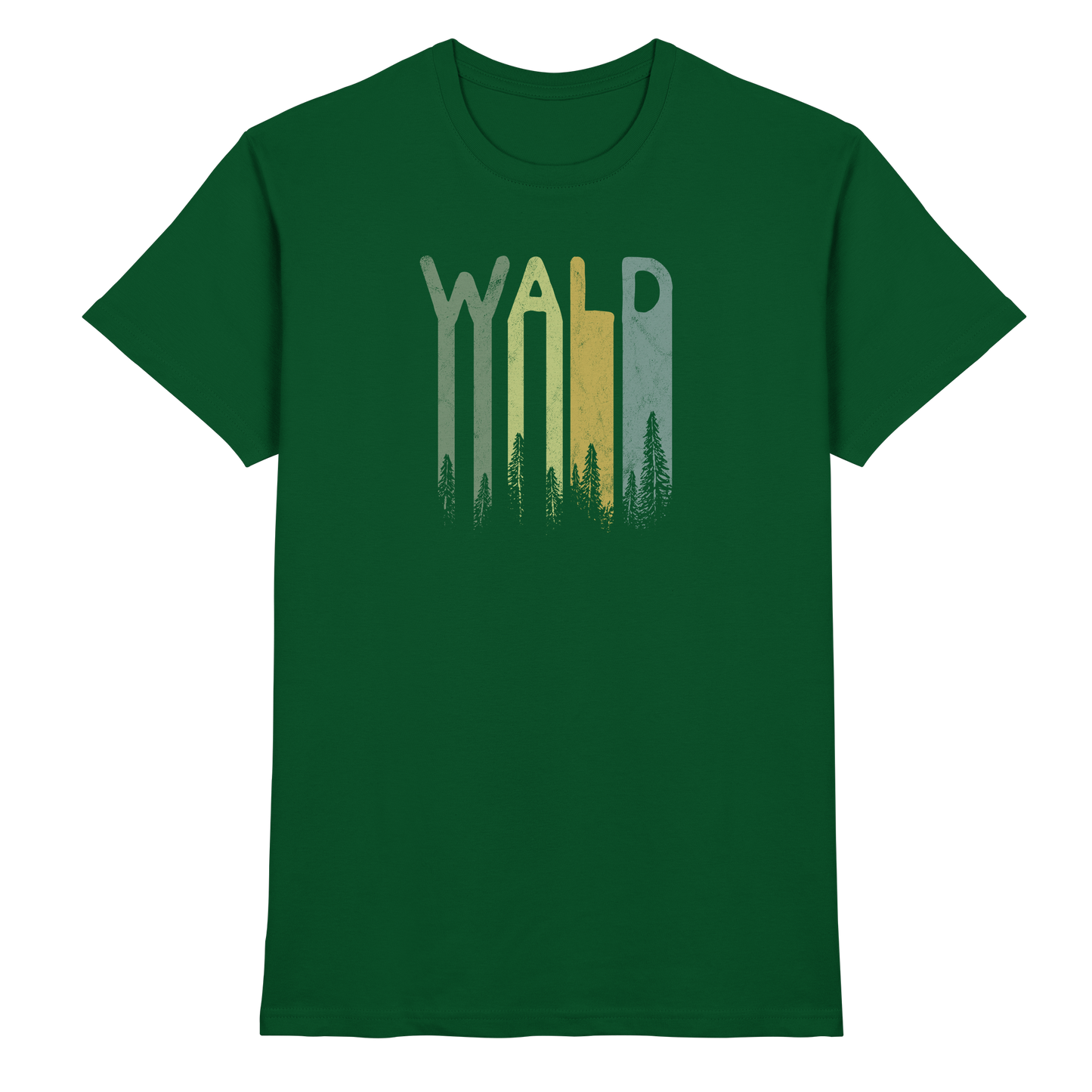 Wald Retro Forst Schriftzug - Premium Shirt