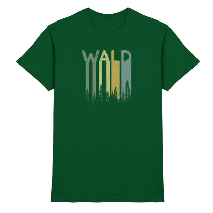 Wald Retro Forst Schriftzug - Premium Shirt