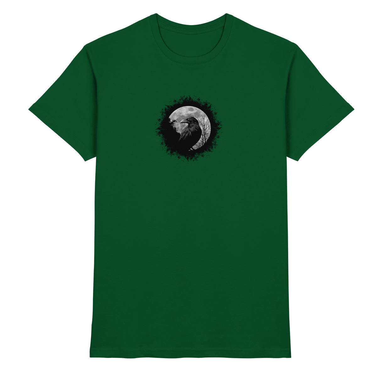 Schwarzer Rabe bei Vollmond  - Premium Shirt