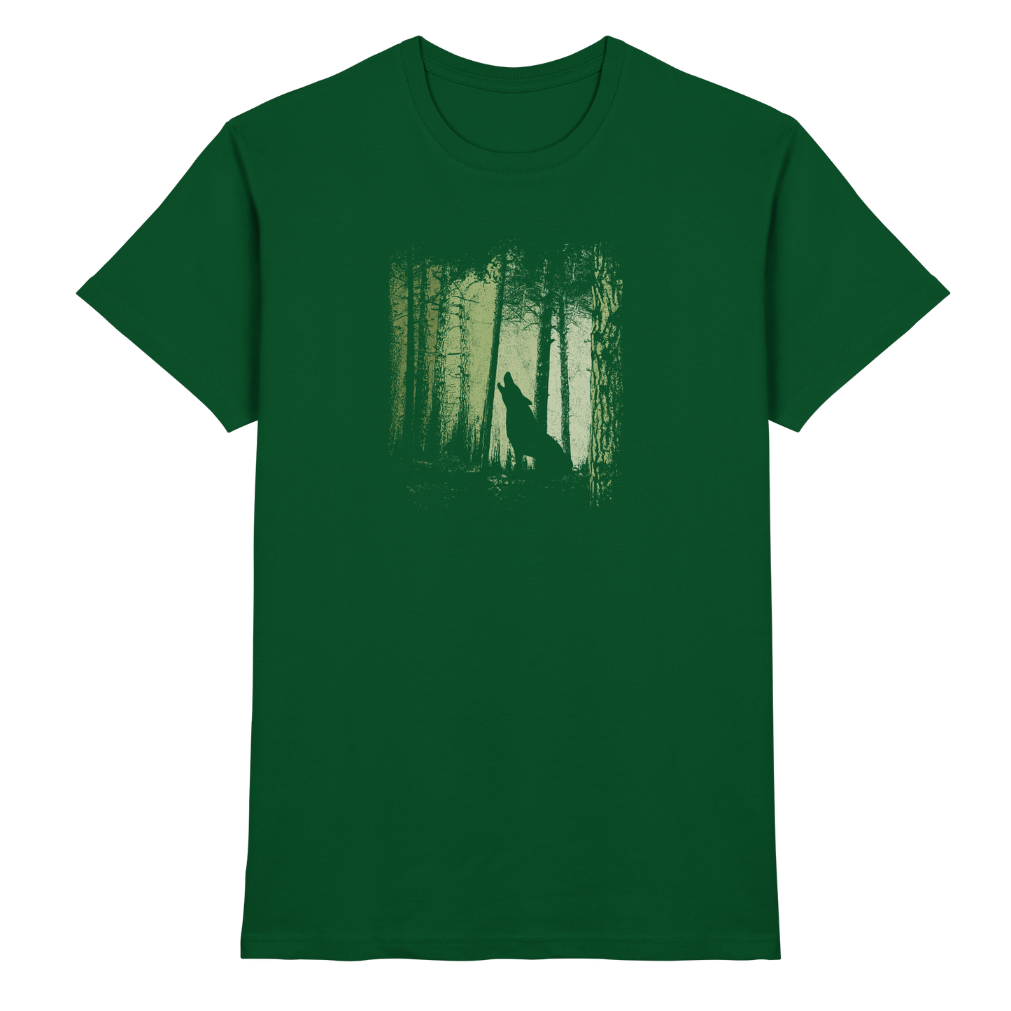 Einsamer Wolf im Zwielicht Wald  - Premium Shirt