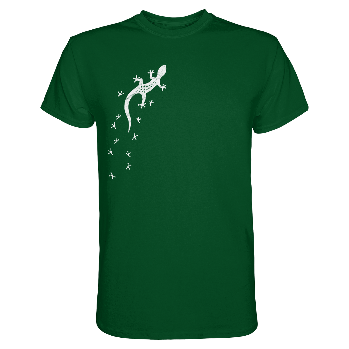 Gecko Eidechse Silhouette hell - Premium Shirt