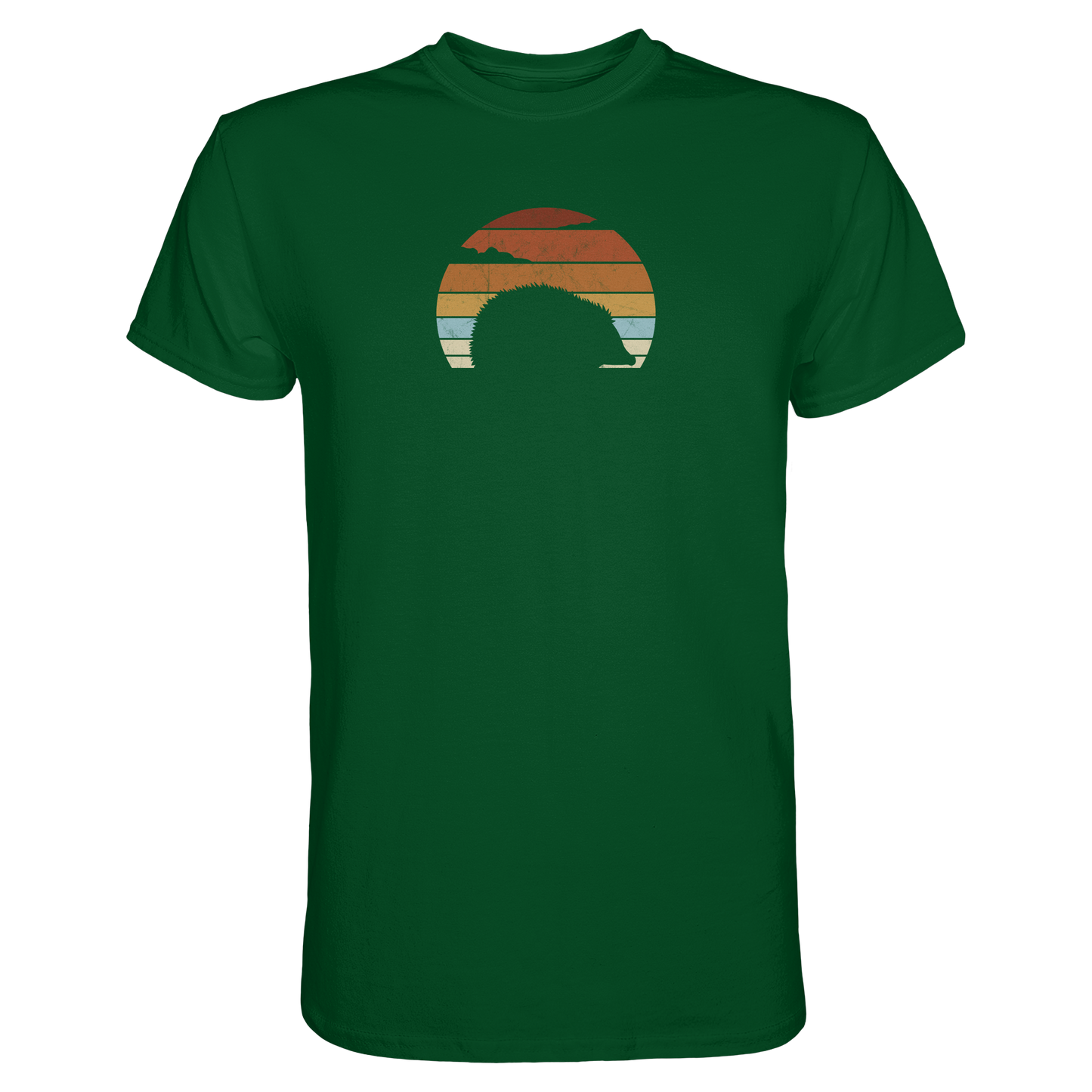 Retro Igel Silhouette im Sonnenuntergang - Premium Shirt