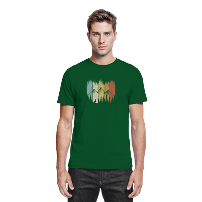 Retro Wald, Berge und Wolf  - Premium Shirt