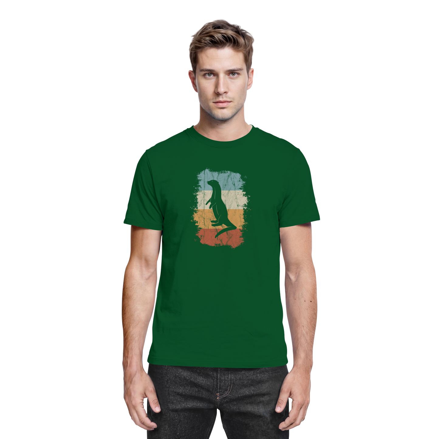 Retro Otter Fischotter Silhouette - Premium Shirt
