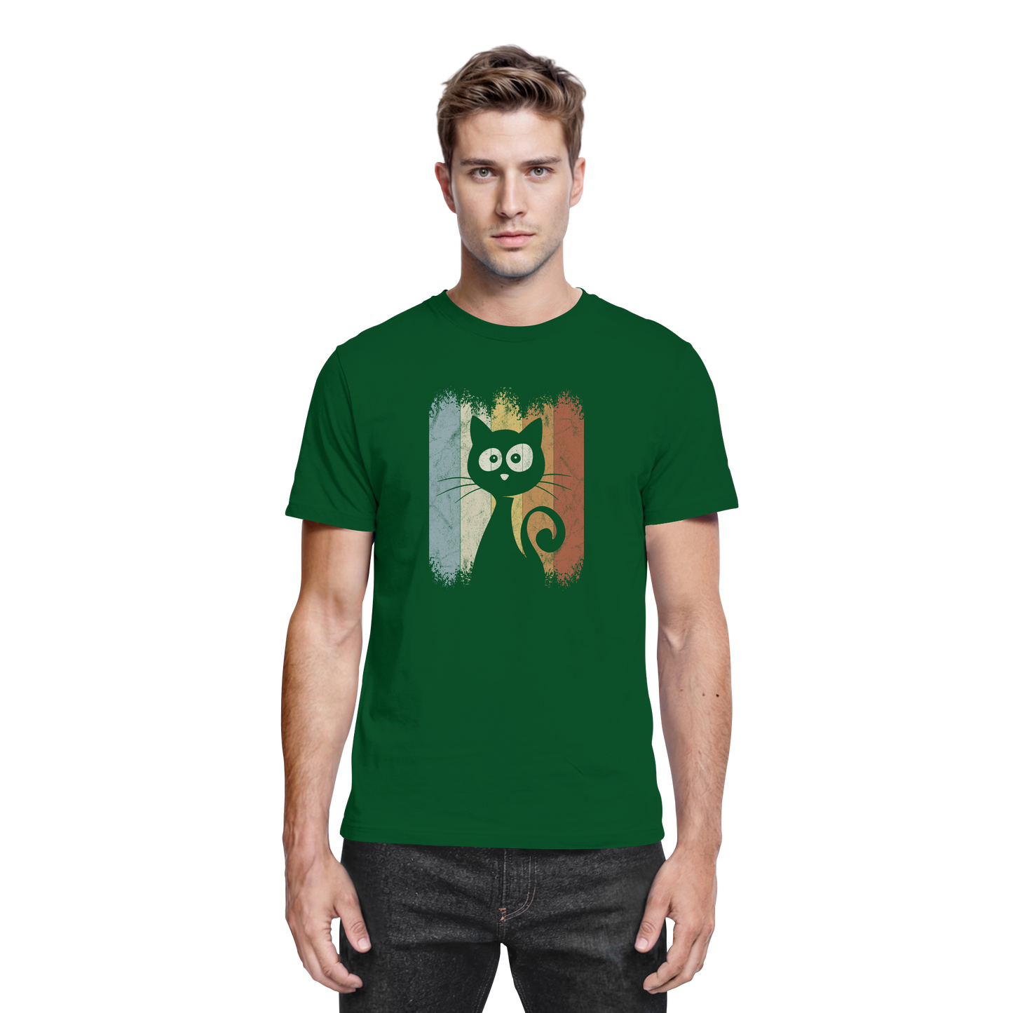 Retro Katze Silhouette - Premium Shirt