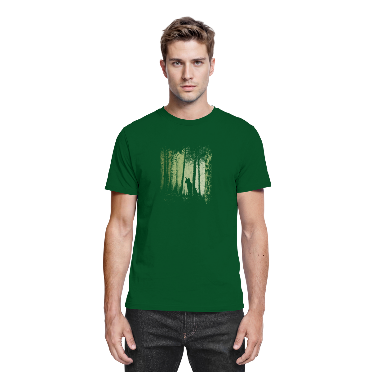 Luchs Wildkatze im Zwielicht Wald - Premium Shirt