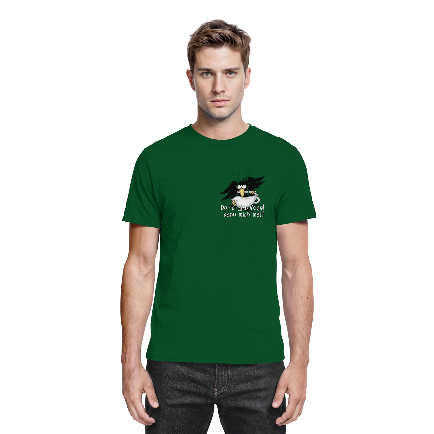 Der frühe Vogel kann mich mal | Kaffee Rabe - Premium Shirt