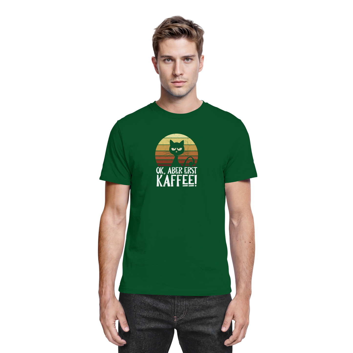 Ok, aber erst Kaffee | launische Katze - Premium Shirt