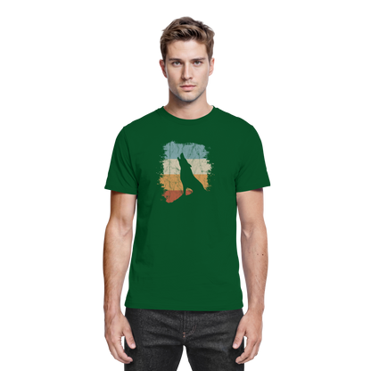 Retro Style lässig heulender Wolf  - Premium Shirt