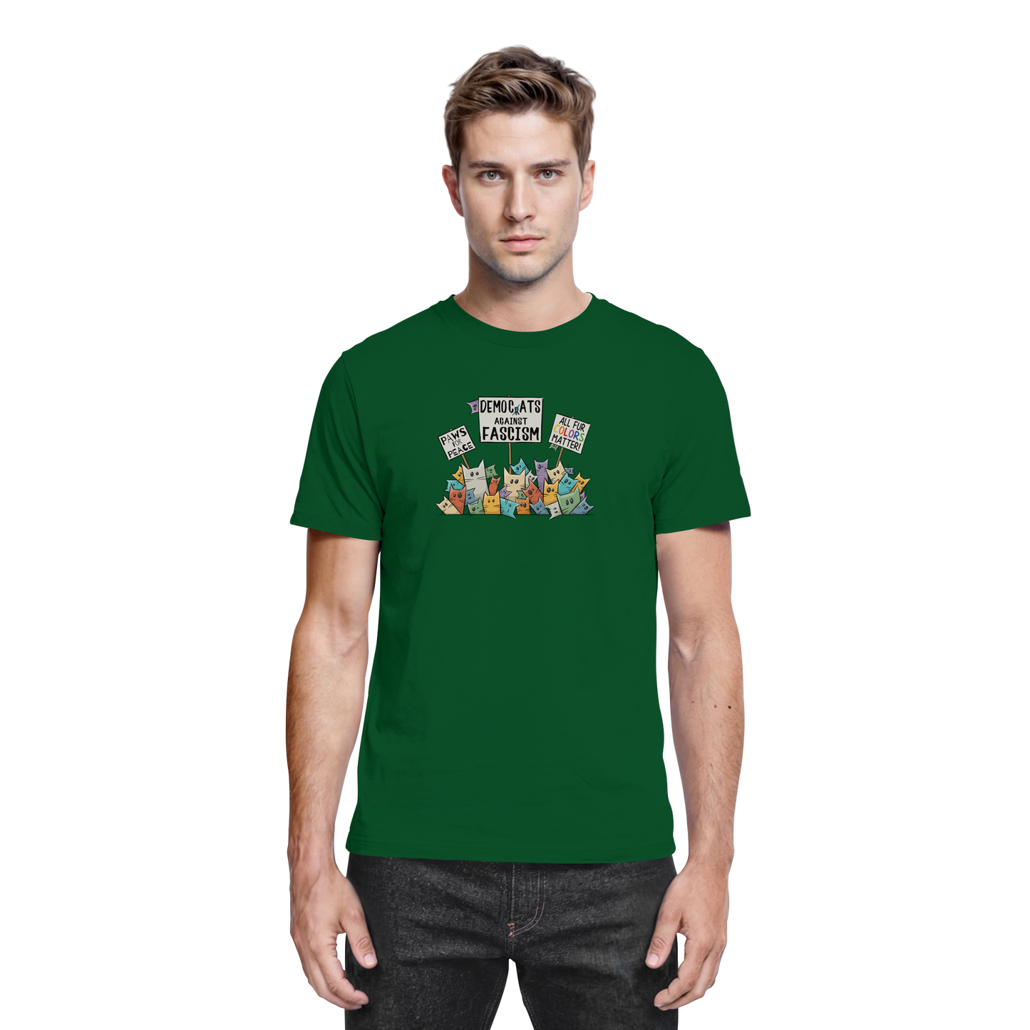Demo-Katzen gegen Faschismus und für Vielfalt - Premium Shirt