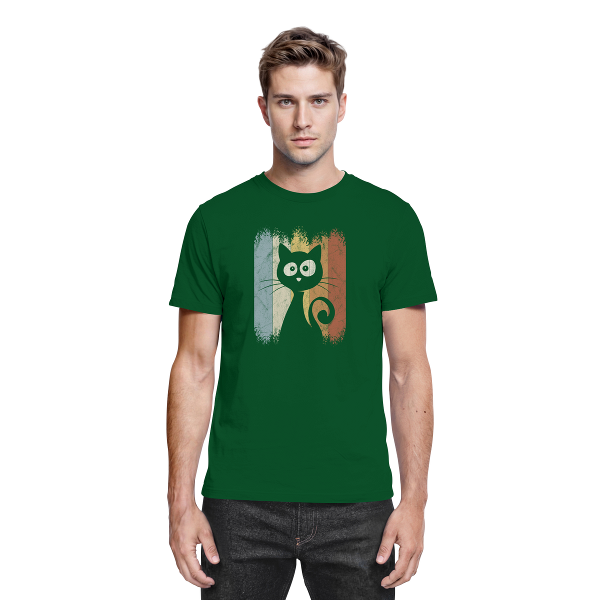 Retro Katze Silhouette - Premium Shirt