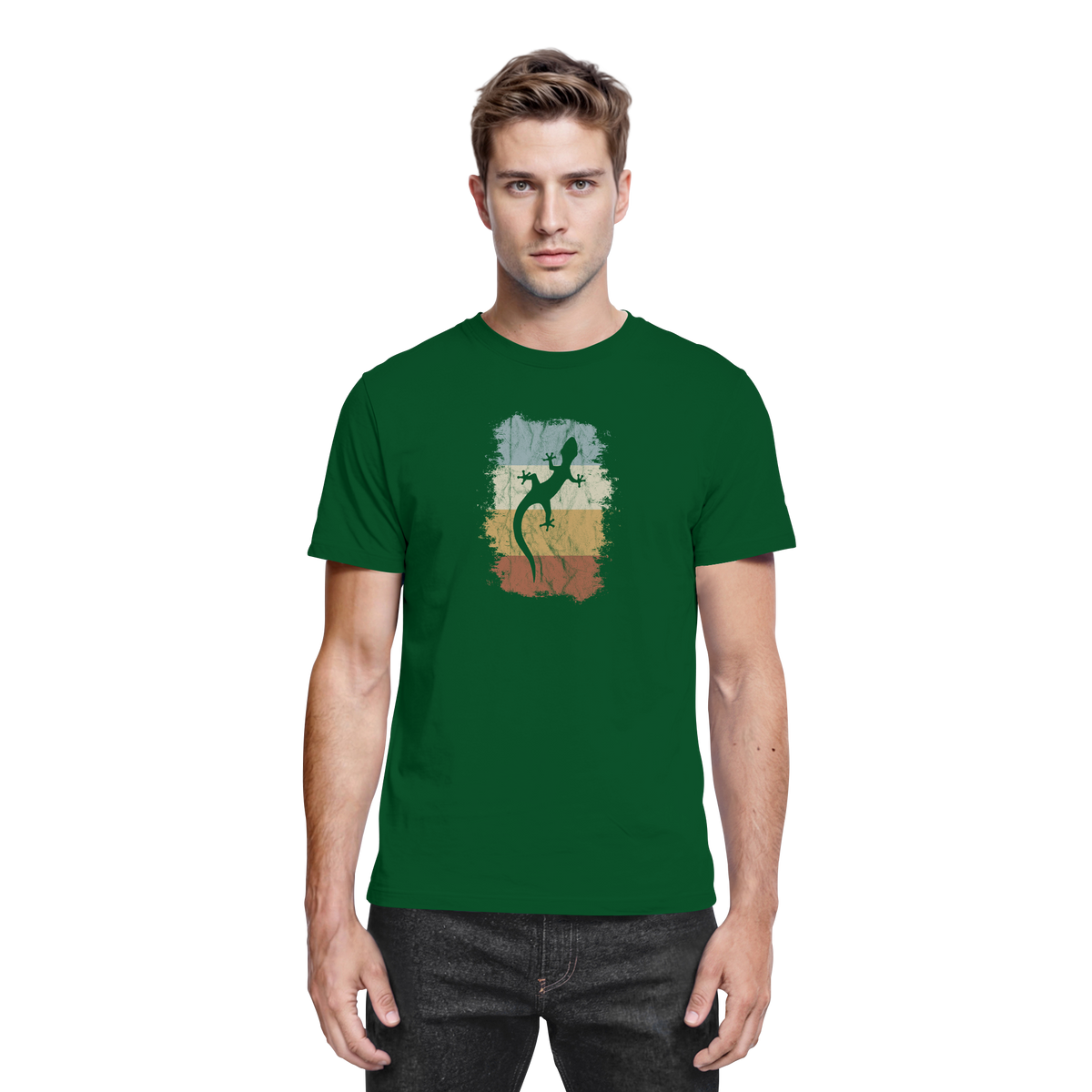 Retro Gecko Salamander Silhouette - Premium Shirt