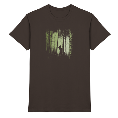 Luchs Wildkatze im Zwielicht Wald - Premium Shirt
