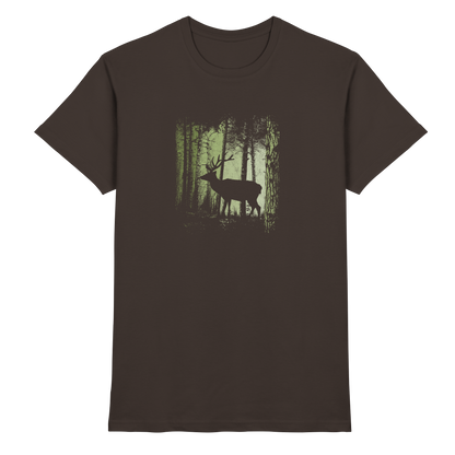 Hirsch im Zwielicht Wald - Premium Shirt