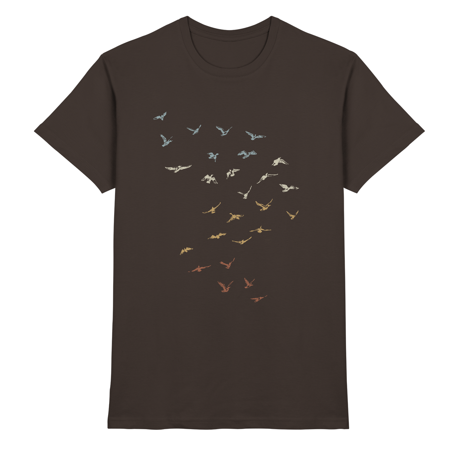 Retro Vogel Schwarm - Premium Shirt