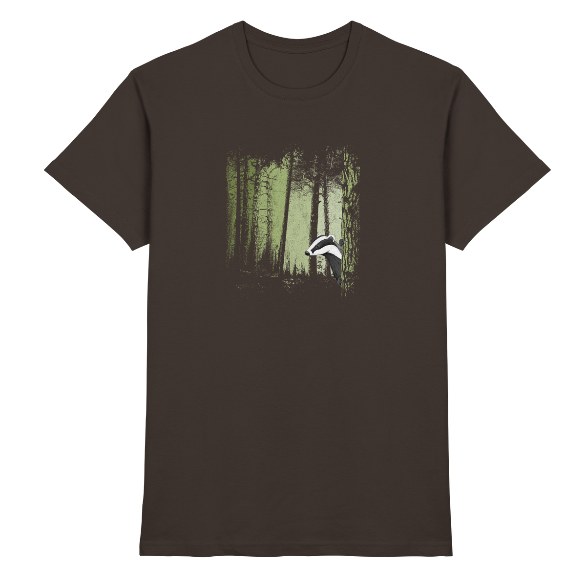 frecher Dachs im Zwielicht Wald - Premium Shirt