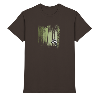 frecher Dachs im Zwielicht Wald - Premium Shirt
