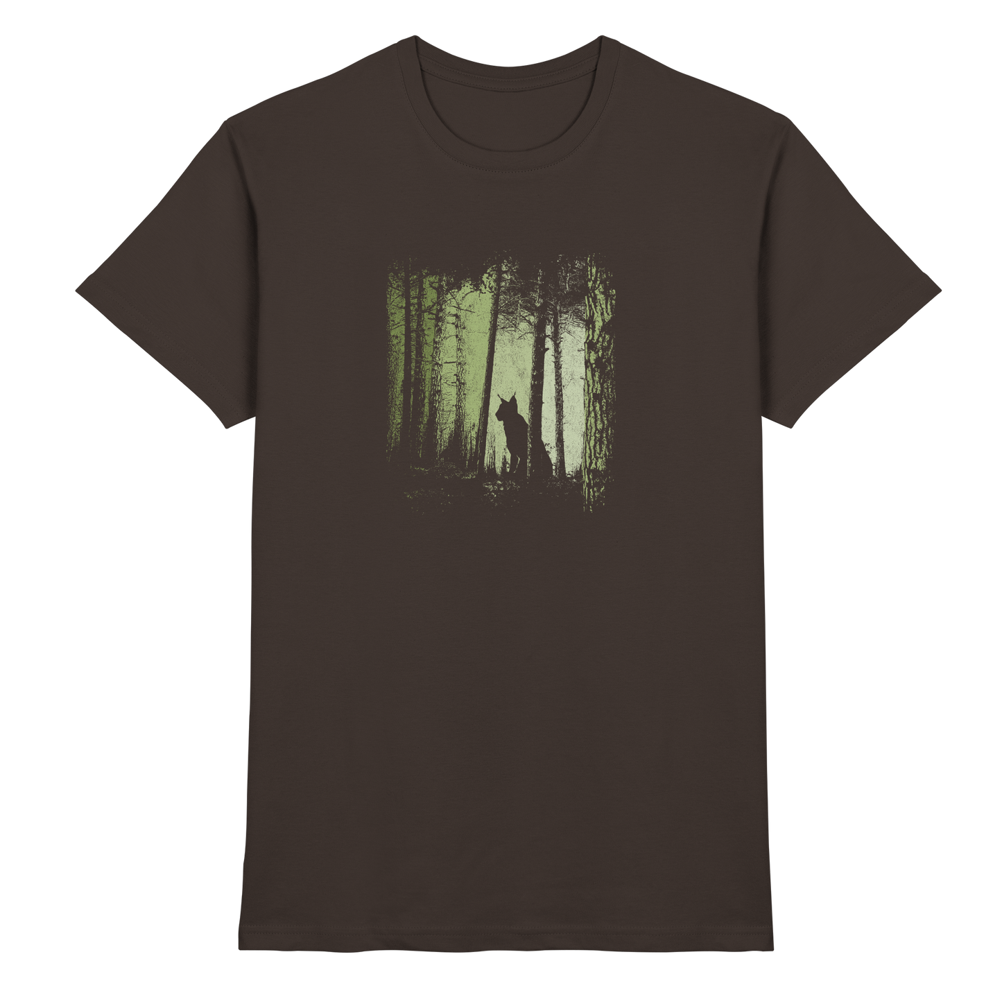 Luchs Wildkatze im Zwielicht Wald - Premium Shirt