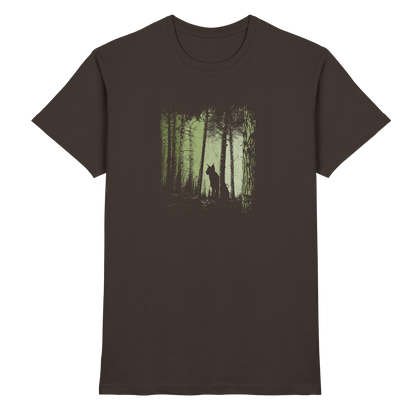 Luchs Wildkatze im Zwielicht Wald - Premium Shirt