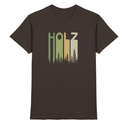 Holz Retro Wald Schriftzug - Premium Shirt