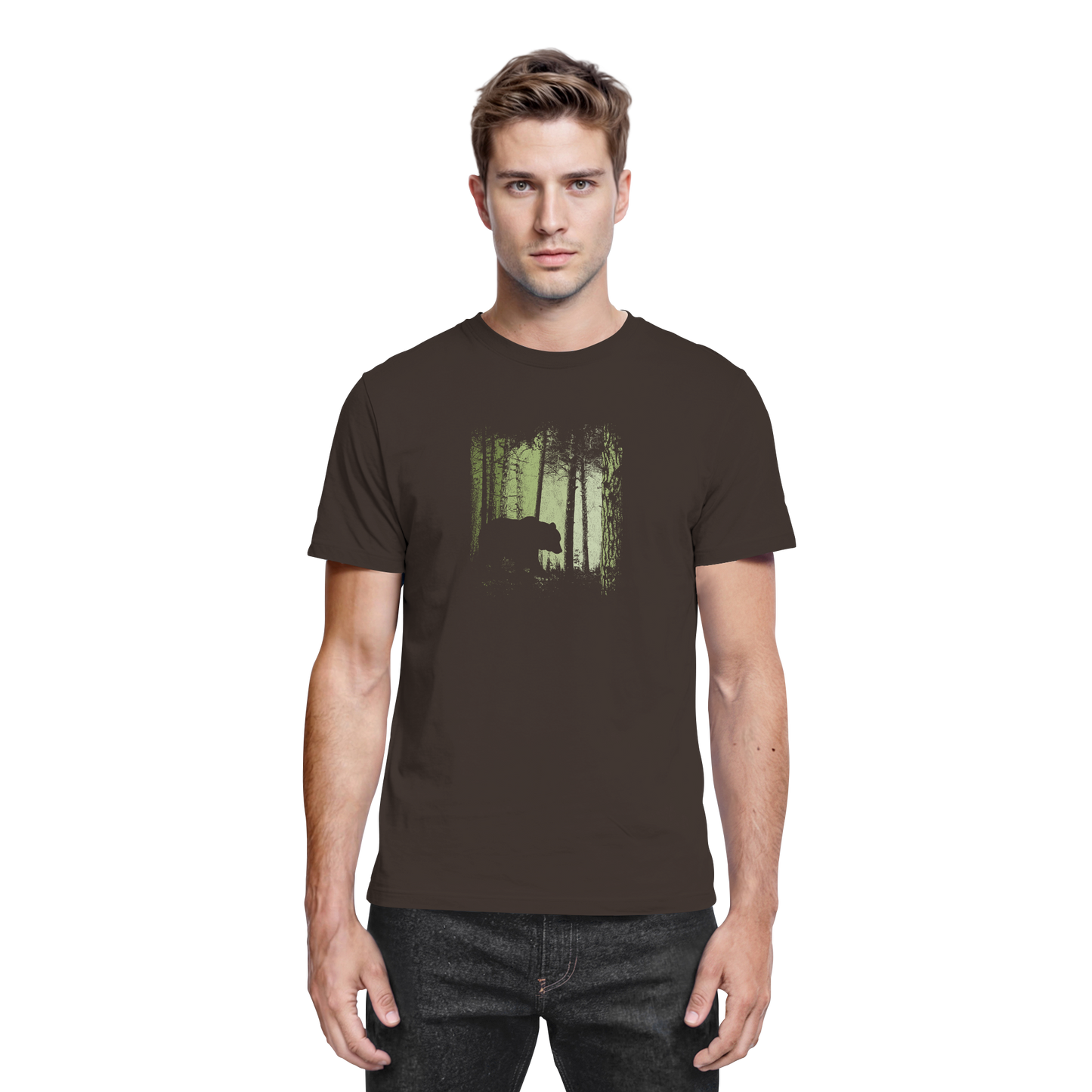 Braunbär im Zwielicht Wald - Premium Shirt